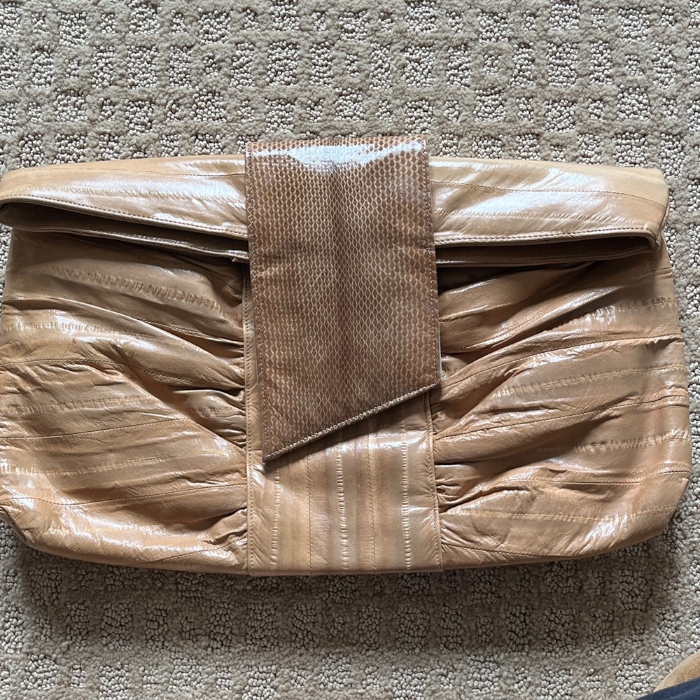 NEW Vintage Eel skin tan purse
